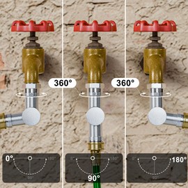 HOOTSUM RV Swivel Connector, Adjustable 180° & 360° Brass Hose Elbow Adapter for Garden Faucet