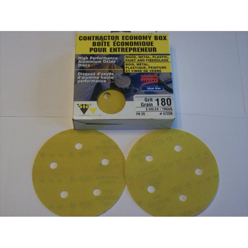 SIA ABRASIVES 25 SIAFAST 5" HOOK & LOOP SANDING DISCS