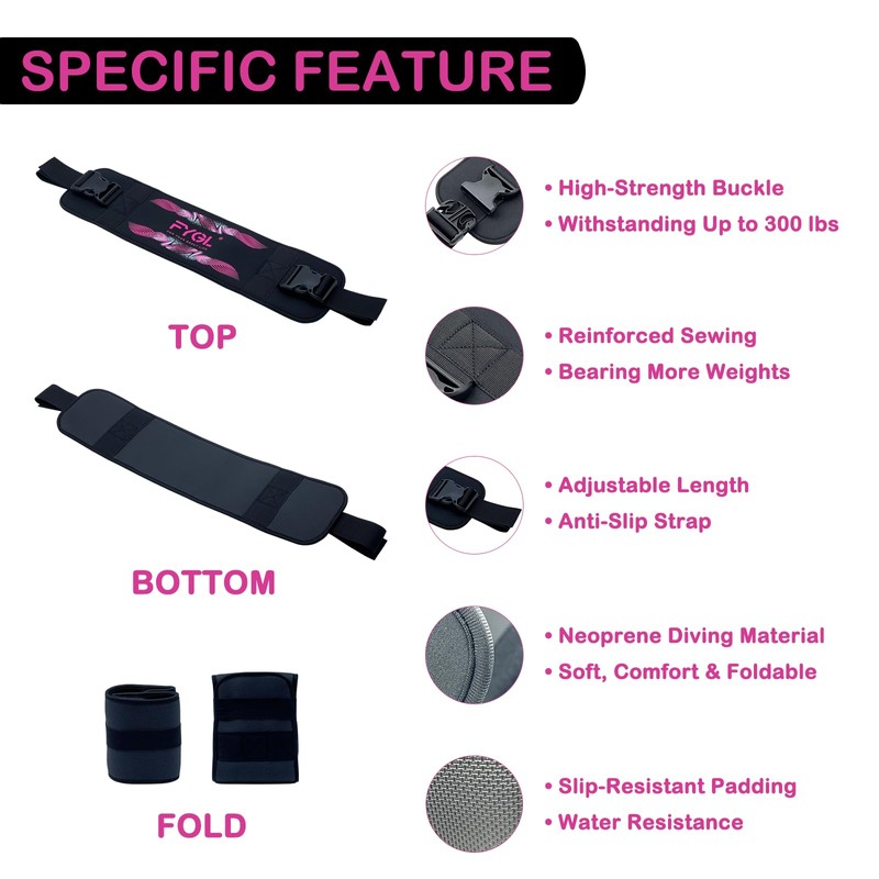 FYGL Hip-Thrust-Belt, Foldable Band for Dumbbells, Kettlebells, Plates - Supports