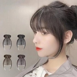 French Bang Bangs One Touch Snap Hairpiece Part Wig (WFLO679) Brown - FREEWFLO679 / 프렌치 뱅 앞머리 원터치 똑딱이 헤어 피스 부분 가발 (WFLO679) 갈색 - FREEWFLO679