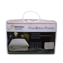 Natural Comfort Fitted Mattress Protector - King, White
