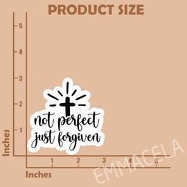 Christian Faith Stickers - Not Perfect Just Forgiven – Waterproof Vinyl Decals for Laptops, Water Bottles, Tumblers – Inspirational Bible Verse Quote - 3" x 3" (3Pack)