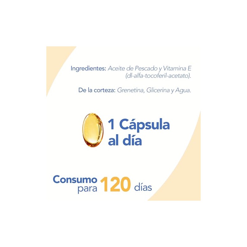 Vitamina E con Omega 3, 120 Softgels | Antioxidante, Salud
