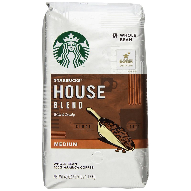 Starbucks House Blend Whole Bean Coffee, 40 Ounce