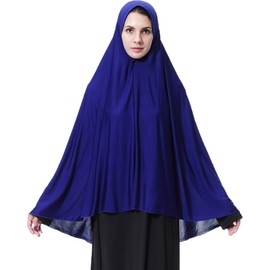 Ababalaya Elegante bufanda larga de hiyab musulmán islámico Ramadán suave y ligera para mujer, Zafiro, XL