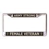 Female Veteran Army Strong Chrome License Plate Frame