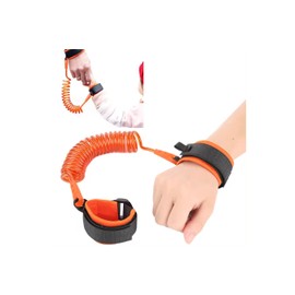 KAV Baby Anti-Loss Belt Safety Belt for Kids 360 Degree Rotating Steel Cuff Wrist Connection Bungee Leash Safety Harness for Toddlers Travel Aid 2 Pack (Orange)