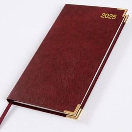 2025 Pocket Diary - Week to View - Senator - Burgundy - Leathertex (306)