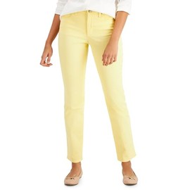 Charter Club Damask Women's Lexington Tummy Control Straight-Leg Jeans Citron Aura 16