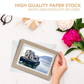 Greeting Cards Biege (Insert) - Hovercraft Vehicle Blank Greetings Card Birthday Kids Party Boys Girls #16703