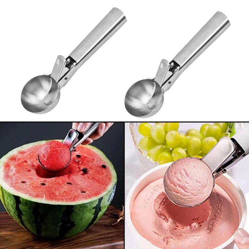 Ice Cream Scoop, Stainless Steel Cookie Scoop with Easy Trigger,