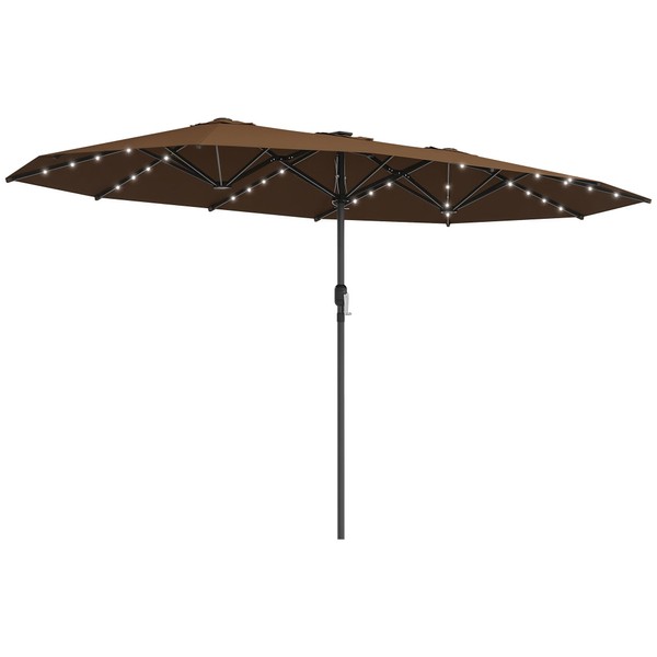 Outsunny 14.8ft Double Umbrella, Large Outdoor Patio Sun Shade with