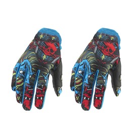 1 Pair Blue Motorcycle Sport Gloves Fashionable Non Slip 2 Side Thickened Motorcycle Riding Gloves Set