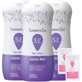 Summer's Eve Multi-Benefit Daily Balance Set of 3 (Includes 2 Wash Pouches), Delicate Zone, Dark Head, Soap, Moisturizer, Soap Smell, Delicate Care, PILLBOX