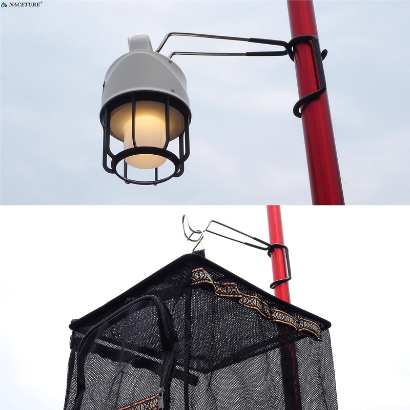 NACETURE キャンプランタンフック 2個パックランタンハンガー ランタンハンガー ポール - 重い用途のキャプテンスタッグ ランタンスタンド用アクセサリー、ランタンはんがー テントポールフックランタンホルダーハンガークリップ、キャンプライトフック