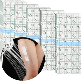 50 Pcs Waterproof Shower Protector Bandage 4"x10" for Post Knee Replacement Hip Surgery Long Surgical Incision Larger Wounds Cover C-Section Transparent Film Clear Adhesive Dressing Bath Patch