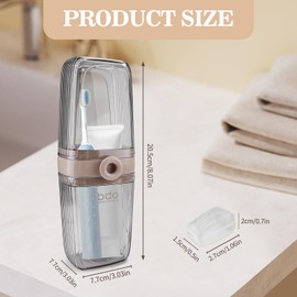 QLFJ-FurDec 2PCS Toothbrush Travel Case, Portable Multifunctional Travel Toothbrush Holder for Toothbrush and Toothpaste, Toothbrush Holders with Cover for Family Travel, Business, School, Camping