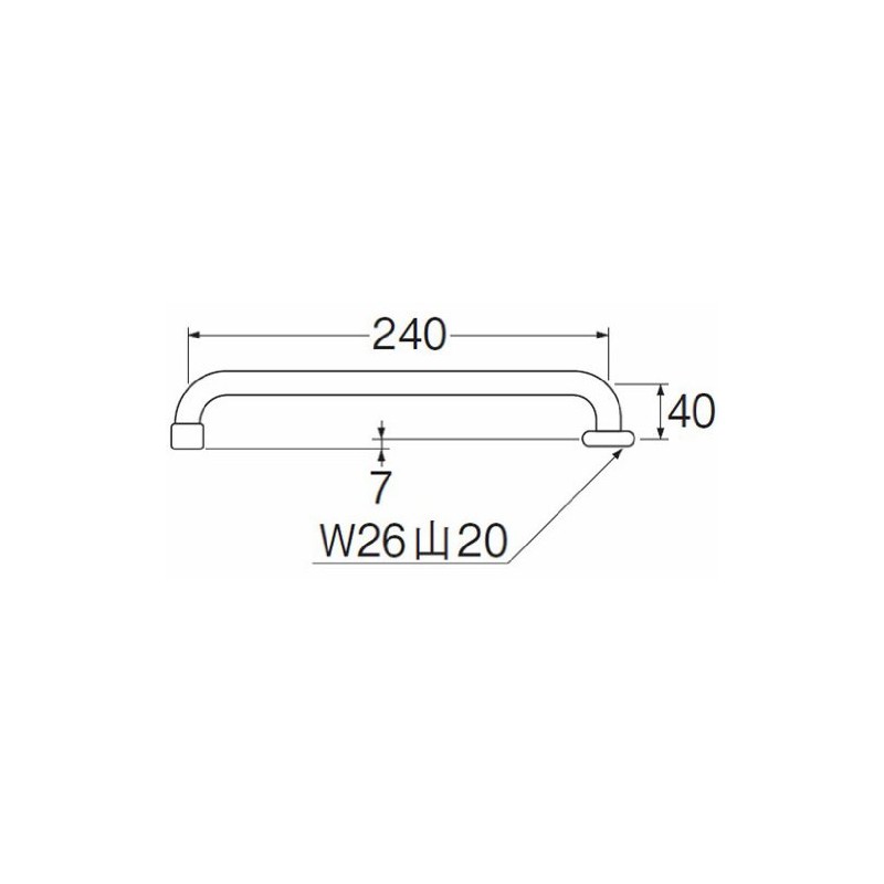 SANEI A20JH-61X2-16X240 Foam Horizontal Pipe Upward Splash Prevention Length 9.4