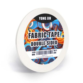 YONGJIN Double Sided Fabric Tape - 1/4 inch x 108 feet - Hem Tape No Sew No Iron, Peels Off Easily, Quick & Easy Fix for Hemming, Pants, Curtains & Crafts