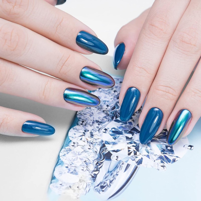 Polvo para Uñas con Efecto Espejo y Cromado Metálico para