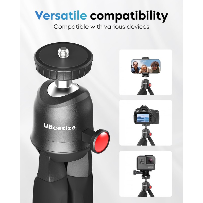 UBeesize Mini Tripod for Action Camera, RS-21 Portable Travel Vlog