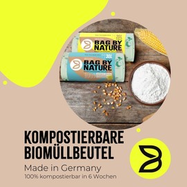 30 L organic waste bags with handle: 39 bin liners, made in Germany, 100% compostable and biodegradable in 6 weeks, 100% climate-neutral, tear-resistant organic bags, also as 6L, 10L, 20L organic bags
