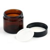 Encheng 15 Pack of 2 oz Amber Round Glass Jars,with