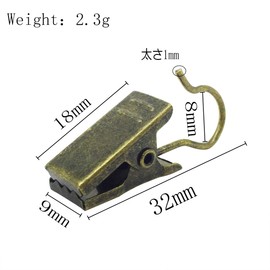 KaiYi Curtain Clips, Stainless Steel Curtain Clips Hooks, Set of 26 Strong Sandwiches, Antique Bronze Color