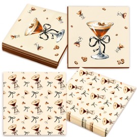 LaVenty 40PCS Espresso Margarita Napkins Mexican Bachelorette Fiesta Decorations Birthday Party Summer Cactus Supplie Cinco de Mayo Tequila Cocktail Tableware
