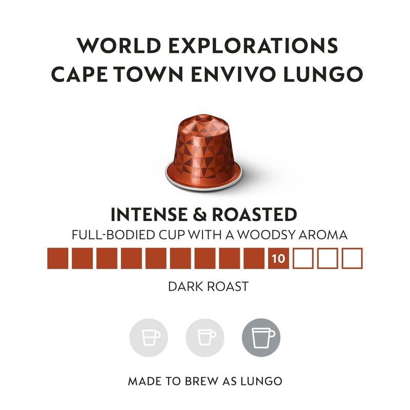 Nespresso Capsules Original Line, Cape Town Envivo Lungo, Dark Roast