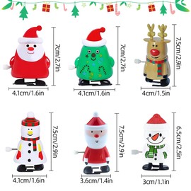 Pack of 6 Wind Up Toys Christmas Figure Clockwork Toy Wind-Up Figure Advent Calendar Filling, Christmas Wind Up Jumping Toy Party Bag Small Items Gifts for Baby Children Adults