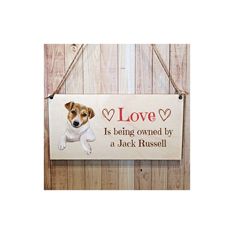 Second Ave Jack Russell Dog Wooden Hanging Gift Rectangle Home