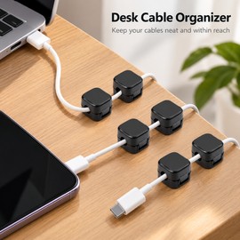 12-Pack Magnetic Cable Clips for Desk Organization – Keep Charging Cords Tidy and Within Reach with Adhesive Holders for Home & Office