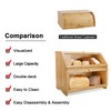 HOMEKOKO Double Layer Large Bread Box for Kitchen Counter, Wooden