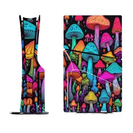 Buyidec Sticker Skin for Model 5 Slim Disc Mushroom Skin Accessories Cover Skins Anime Vinyl Cover Sticker Full Set for Model5 Slim Disk Edition