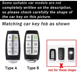 ontto 6-Button Key Cover Fit for Genesis GV80 G80 G70 Keyless Entry Smart Remote Key Housing Metal Key Fob Holder Sporty Key Shell Fit for Hyundai 2021 2022 2023 Car Accessories Black