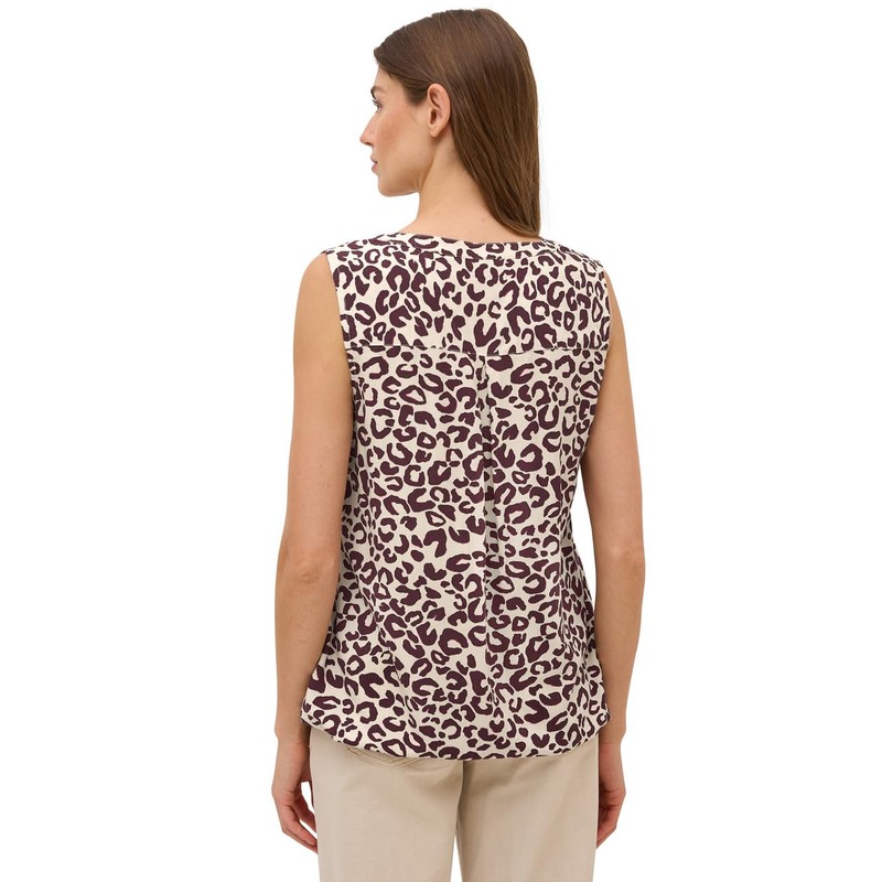 Cecil Women's Patterned Blouse Top, Mulberry Red