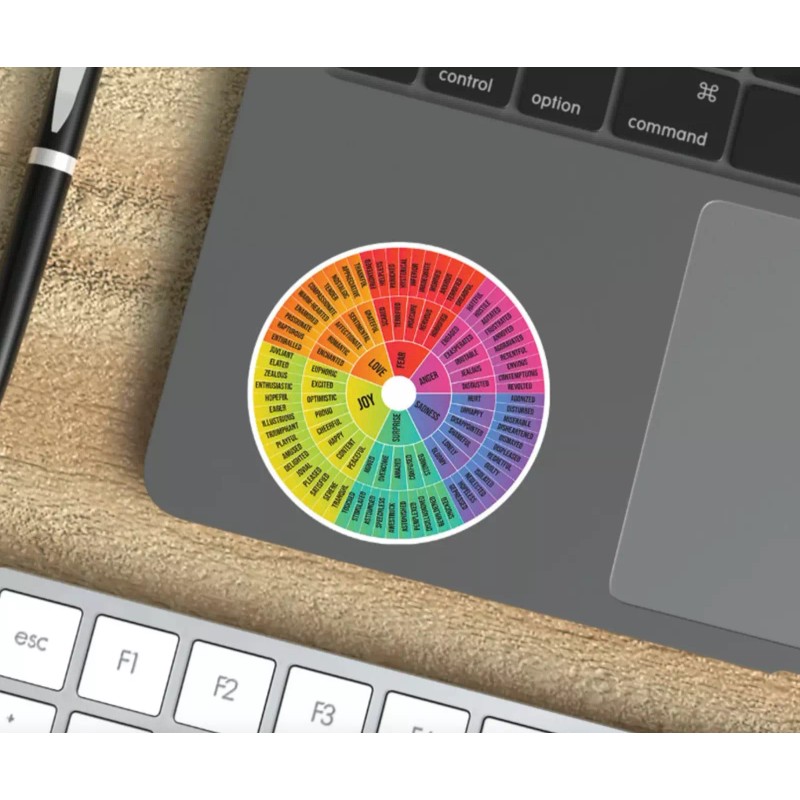 Teachwithtech Feelings wheel sticker - Emotions Wheel Therapist Sticker Counselor