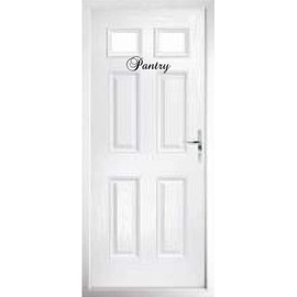 Walls with Style Door Decals Pantry, La Cuisine, El Toilette, Powder Room, Stickers, (Pantry 8.4" Long by 3.19" Tall)