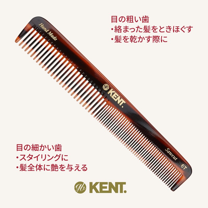 G.B.KENT Kent 175mm Handmade Dresser Hair Comb Worn to British
