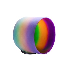 Hye-eun Rainbow Crystal Singing Bowl 432hz 8inch B Note Frosted Quartz Crown Chakra Tuned Sound Bowl for Yoga Healing Sound Energy Vibration Meditation