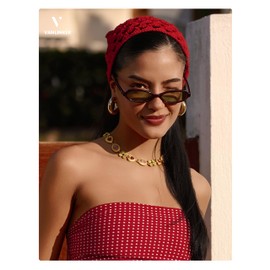 VANLINKER Polarized Retro Oval Sunglasses for Women Small Chic 90s Vintage Style Trendy Slim Narrow Y2k Sunnies VL9873,Tortoiseshell