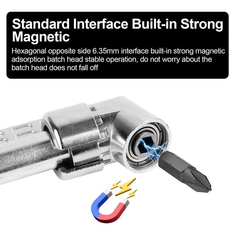 105° Angle Wrench Attachment Adapter, 2 Pieces Drill Hex Shank