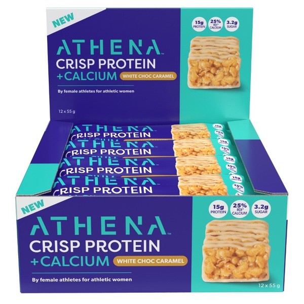 Athena Crisp Protein + Calcium White Choc Caramel 55g X