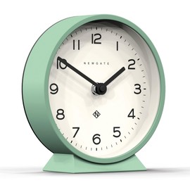 NEWGATE® M Mantel Silent Sweep Mantel Clock - 'No Tick' - Minimalist Dial - (Neo Mint)