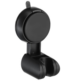 uxcell Shower Head Holder, Suction Cup Shower Head Holder, Handheld Removable Showerhead and Wall Mounted Suction Bracket (L-Shaped, Black)