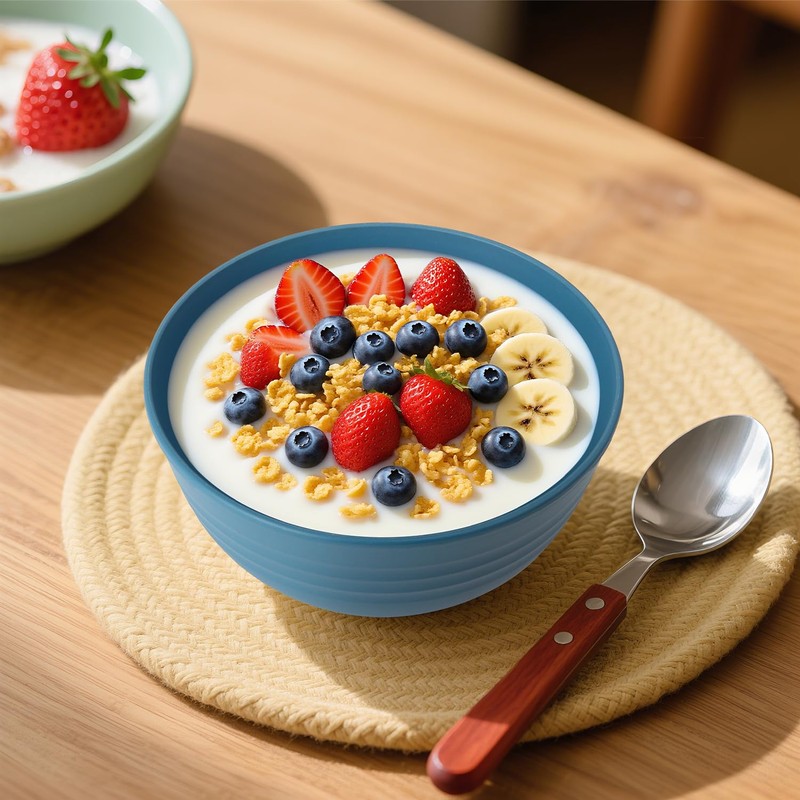 Wrova 6-piece Wheat Straw Bowls sets 26oz,Alternative Plastic Bowls Reusable