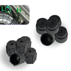 Titgoes 10 PCS A/C Charge Port Caps Valve Core, 13mm & 16mm ABS Heat-resistant Dust-proof R134a AC Valve Caps Kit, Protect Air Conditioning System, Universal for Most Cars (Black)