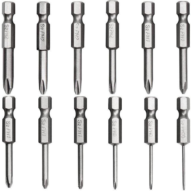 Bestgle 12 Cross Axis Phillips Screwdriver Bit, 6.35 Bit, 1
