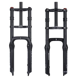 BOLANY Snow Beach Bike Suspension Fork 20 inch 4.0Tire Bicycle Front Forks Travel 135mm Double Shoulder Fat MTB 1-1/8inch Steerer Bike Forks